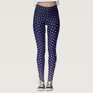 Cool Modern Purple Colour Halftone Pixel Digit Gee Leggings