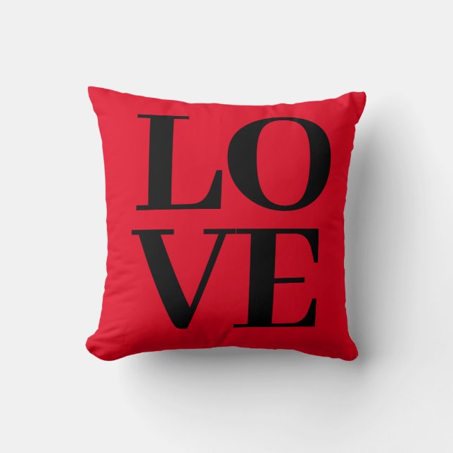 Cool Modern Red Black Love  Cushion (Front)
