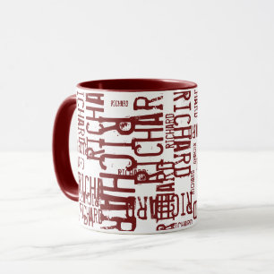 cool & modern red bordeaux name, typography mug
