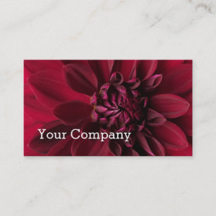 Cool Modern Red Dahlia Floral Business Card