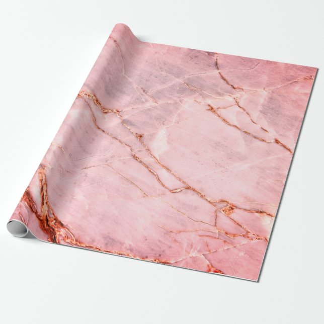 Cool Modern Red Marble Stone Texture Wrapping Paper (Unrolled)