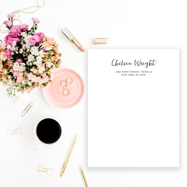 Cool Modern Script | Black and White Custom Letterhead (Creator Uploaded)