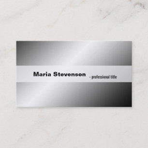 Cool, modern, simple, elegant shining metal grey business card