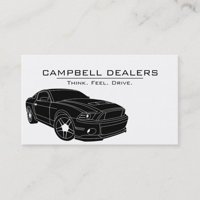 Cool Modern Sports Car Dealership Business Card (Front)