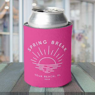 Cool Modern Spring Break Custom Location Can Cooler