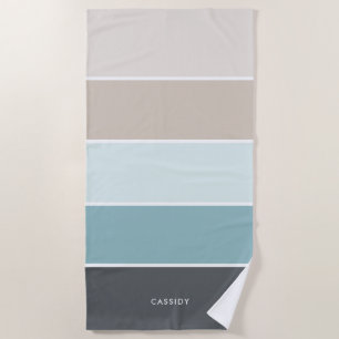 Cool Modern Stripes Personalised  Beach Towel