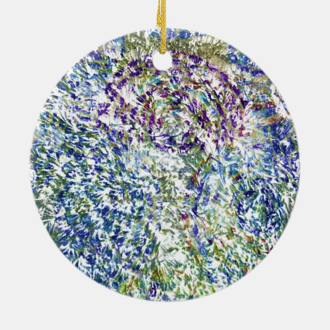 Cool, modern, trendy colourful abstract background ceramic tree decoration (Back)
