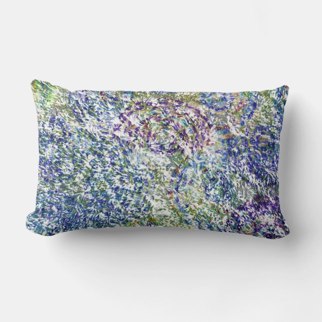 Cool, modern, trendy colourful abstract background lumbar cushion (Front)