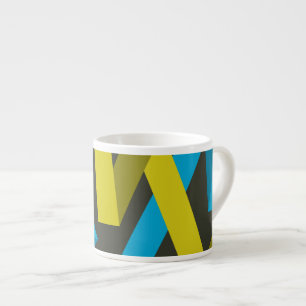 Cool, modern, trendy geometric ways flowing espresso cup