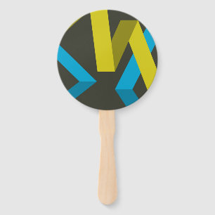 Cool, modern, trendy geometric ways flowing hand fan