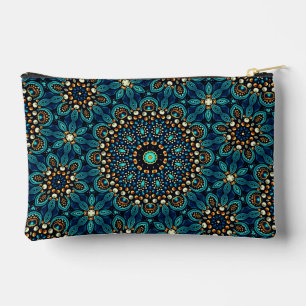 Cool Modern Trendy Teal Dot Art Design Accessory Pouch