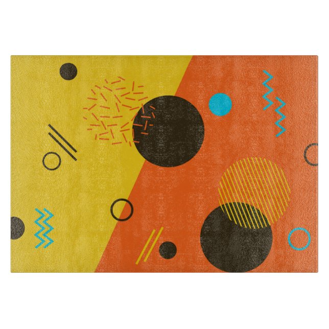 Cool, modern, trendy, urban Memphis illustration Cutting Board (Front)
