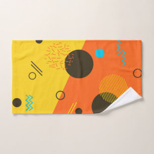 Cool, modern, trendy, urban Memphis illustration Hand Towel