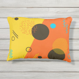 Cool, modern, trendy, urban Memphis illustration Outdoor Cushion