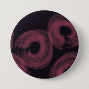 Cool, modern, trendy watercolor brush illustration 7.5 cm round badge