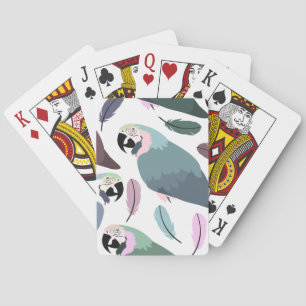 Cool Modern Tropical Parrots Pattern Playing Cards