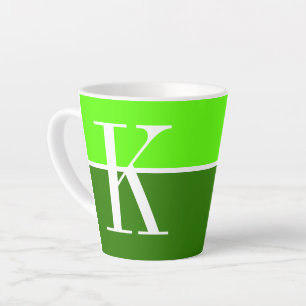 Cool Modern Two Tone Monogram Latte Mug