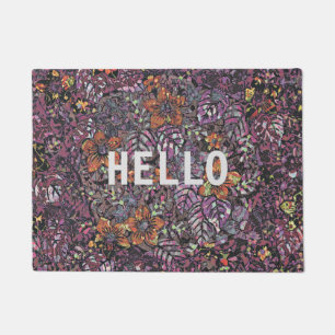 Cool modern unique flowers pattern art doormat