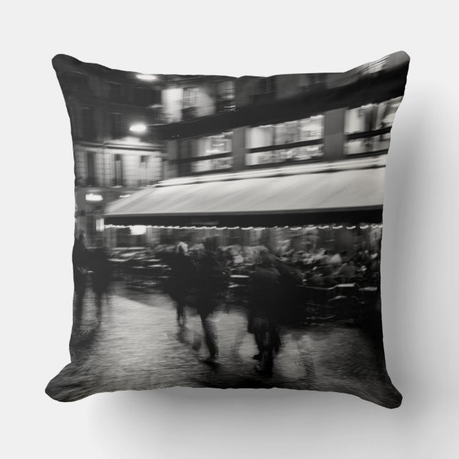 Cool, modern, urban blurry Paris Cushion (Front)