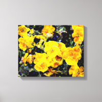 Cool modern yellow viola flower floral pattern art