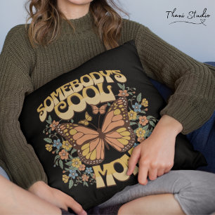Cool Mom Butterfly Wild Flower Vintage Retro Cushion