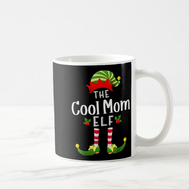 Cool Mom Christmas Elf Matching Pajama X-mas Party Coffee Mug (Right)