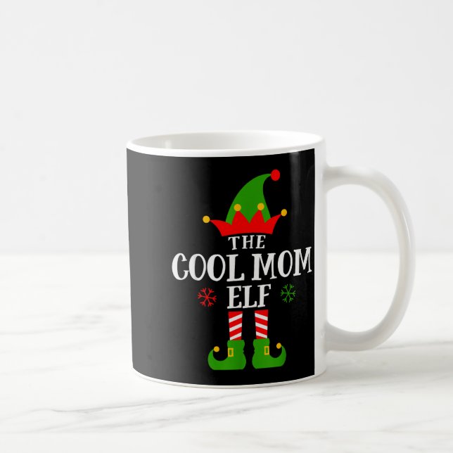 Cool Mom Elf Funny Matching Family Christmas Pajam Coffee Mug (Right)