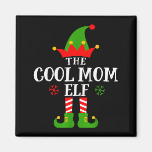 Cool Mom Elf Funny Matching Family Christmas Pajam Magnet