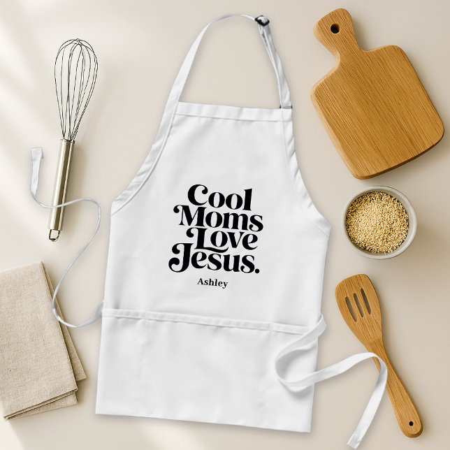 Cool Moms Love Jesus Standard Apron (Creator Uploaded)