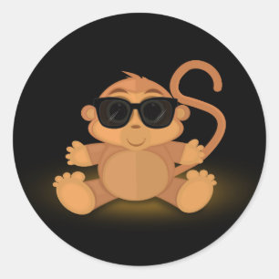 Cool Monkey Classic Round Sticker