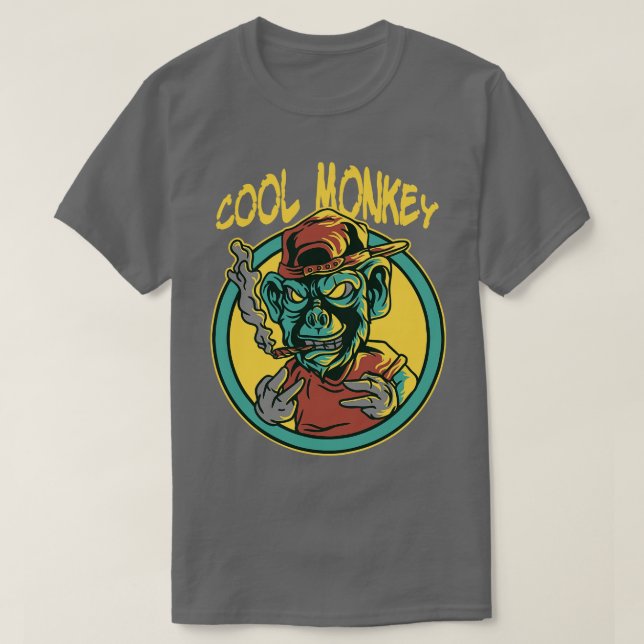 Cool Monkey Illustration  T-Shirt (Design Front)