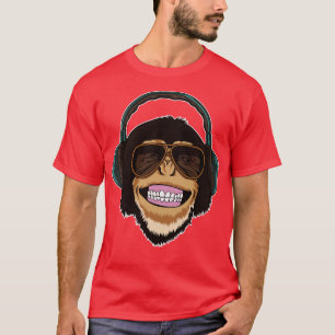 Cool Monkey With Sunglasses And Headphones  T-Shirt