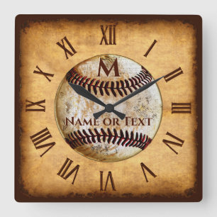 Cool Monogram and Personalised Baseball Clock