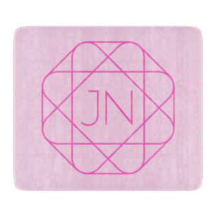 Cool Monogram, Hip Logo Style Pink & Magenta Cutting Board
