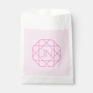 Cool Monogram, Hip Logo Style   Pink & Magenta Favour Bags