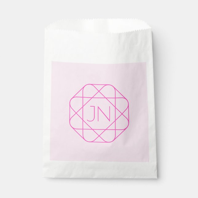 Cool Monogram, Hip Logo Style | Pink & Magenta Favour Bags (Front)