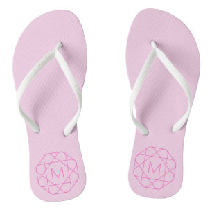 Cool Monogram, Hip Logo Style Pink & Magenta Jandals