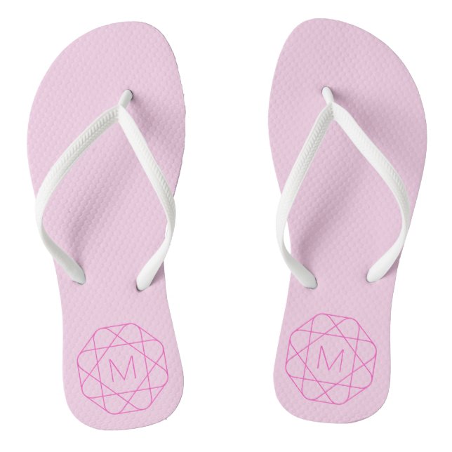 Cool Monogram, Hip Logo Style | Pink & Magenta Jandals (Footbed)