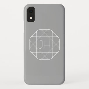 Cool Monogram, Hip Logo Style Vibe Grey & White Case-Mate iPhone Case