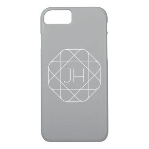 Cool Monogram, Hip Logo Style Vibe   Grey & White Case-Mate iPhone Case