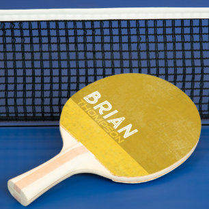 Cool Monogram Mustard Ping-Pong Paddle