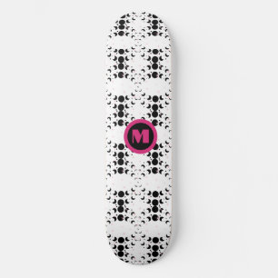 Cool Monogram Stars and Moon Polka Dot Skateboard