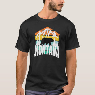Cool Montana Grizzly Bear Retro Vintage Black Bear T-Shirt