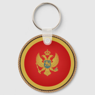 Cool Montenegro Flag Seal Key Ring