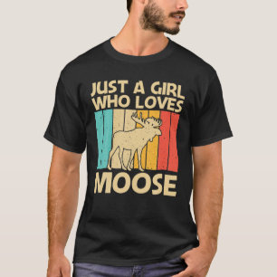 Cool Moose Design For Girls Kids Moose Deer Bull E T-Shirt
