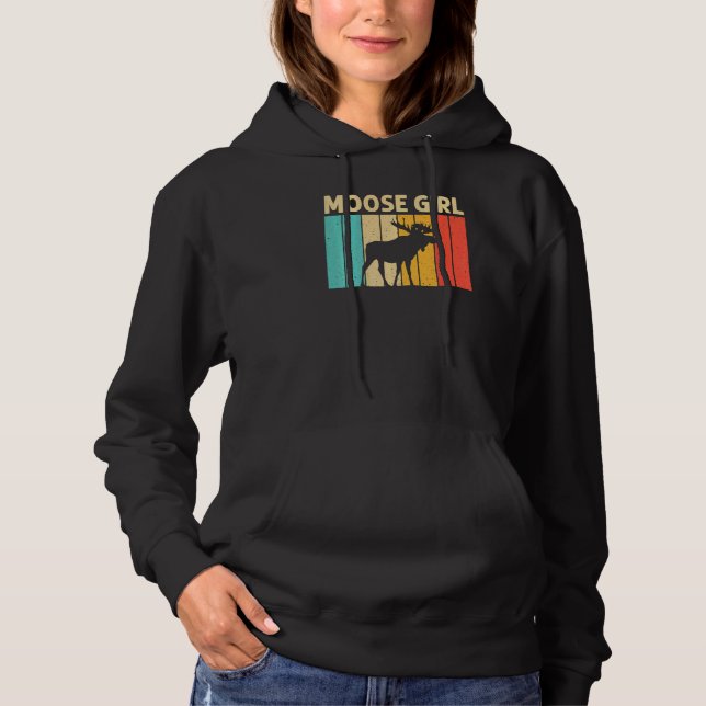 Cool Moose For Girls Kid Moose Alaska Moose Elk Hu Hoodie (Front)