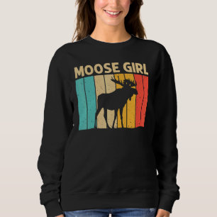 Cool Moose For Girls Kid Moose Alaska Moose Elk Hu Sweatshirt