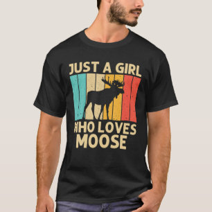 Cool Moose For Girls Kid Moose Alaska Moose Elk Hu T-Shirt