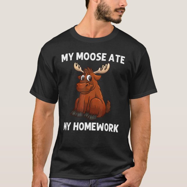 Cool Moose For Kids Boys Deer Alaska Moose  Reinde T-Shirt (Front)
