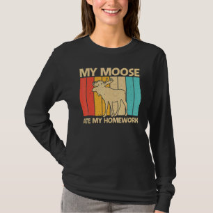 Cool Moose For Kids Boys Moose Deer Bull Elk T-Shirt
